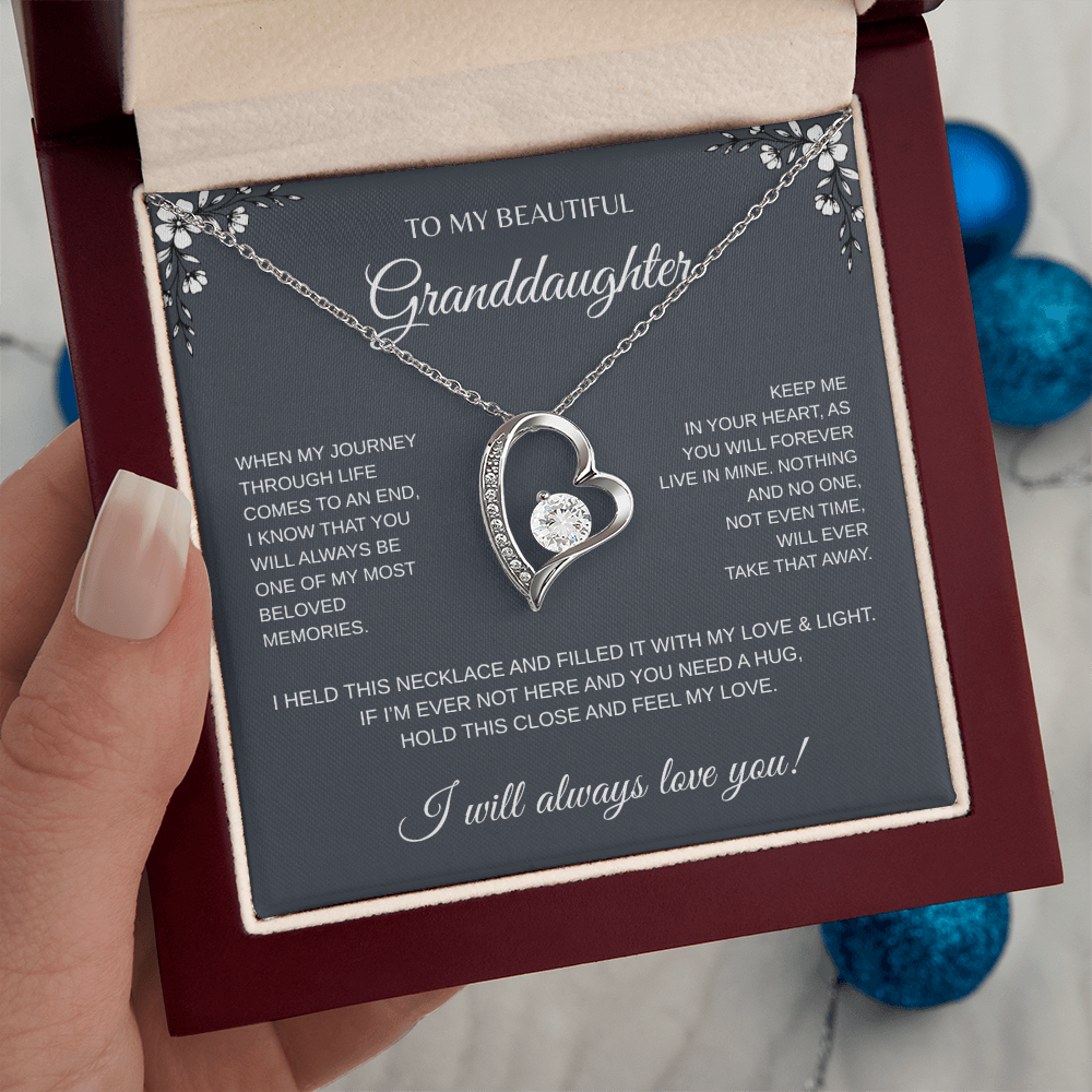 To My Beautiful Granddaughter Forever Love Necklace