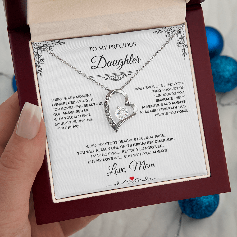 To My Precious Daughter Forever Love Necklace From Mom