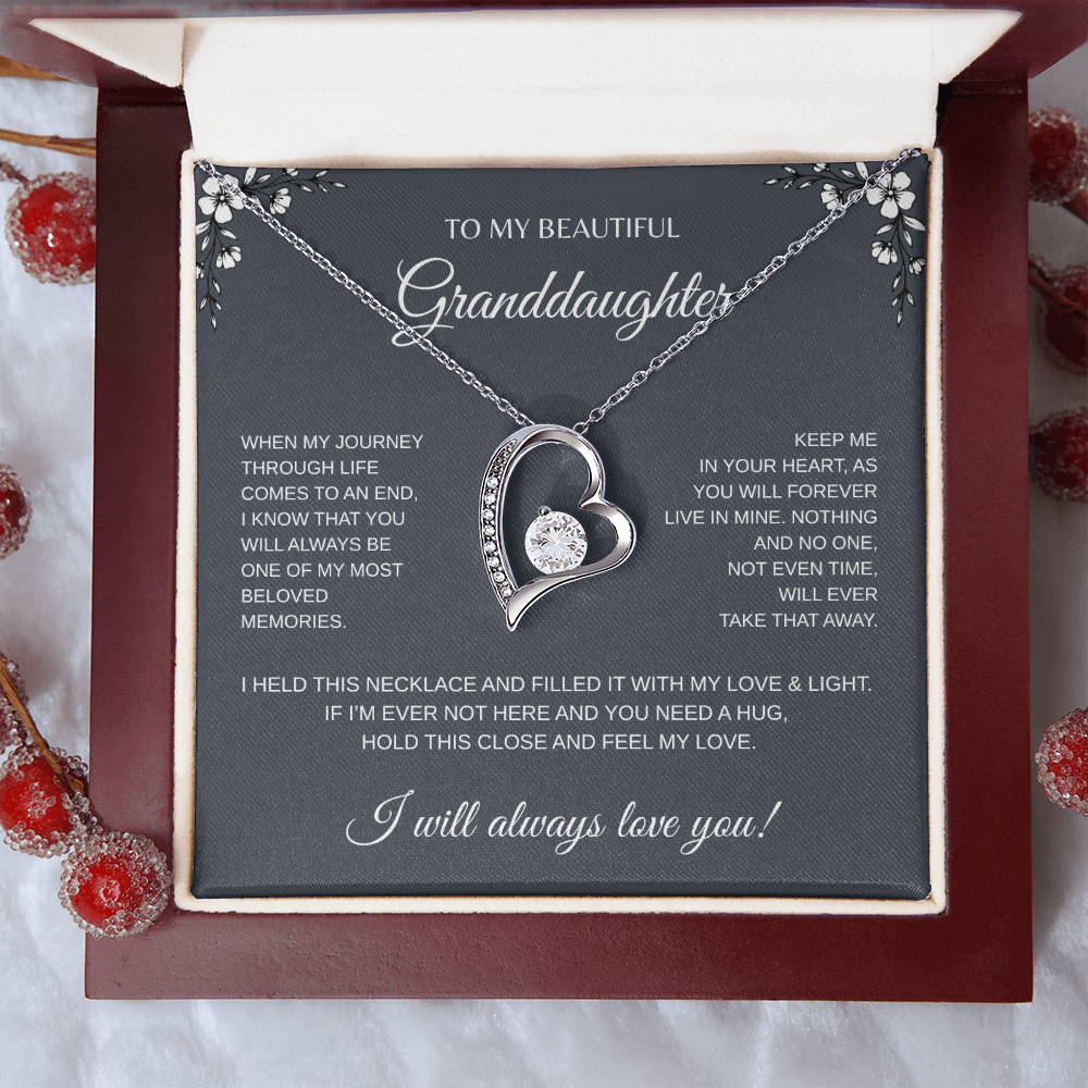 To My Beautiful Granddaughter Forever Love Necklace