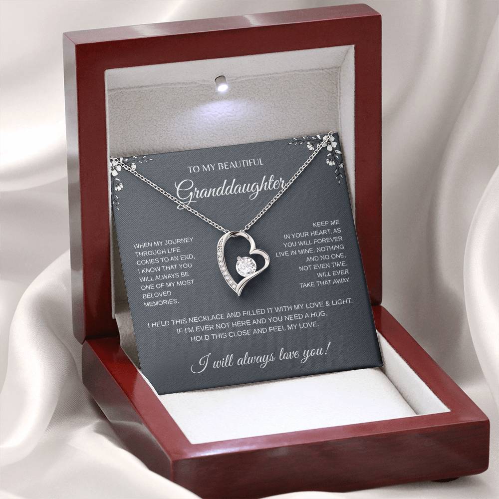 To My Beautiful Granddaughter Forever Love Necklace