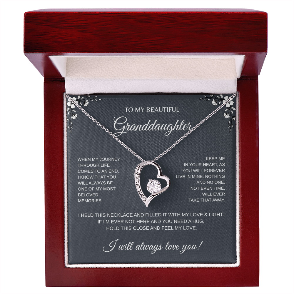 To My Beautiful Granddaughter Forever Love Necklace