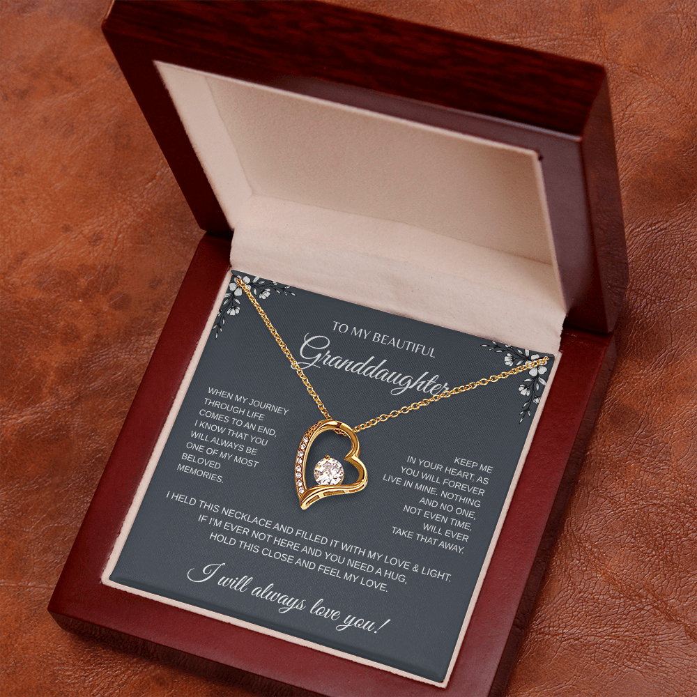 To My Beautiful Granddaughter Forever Love Necklace
