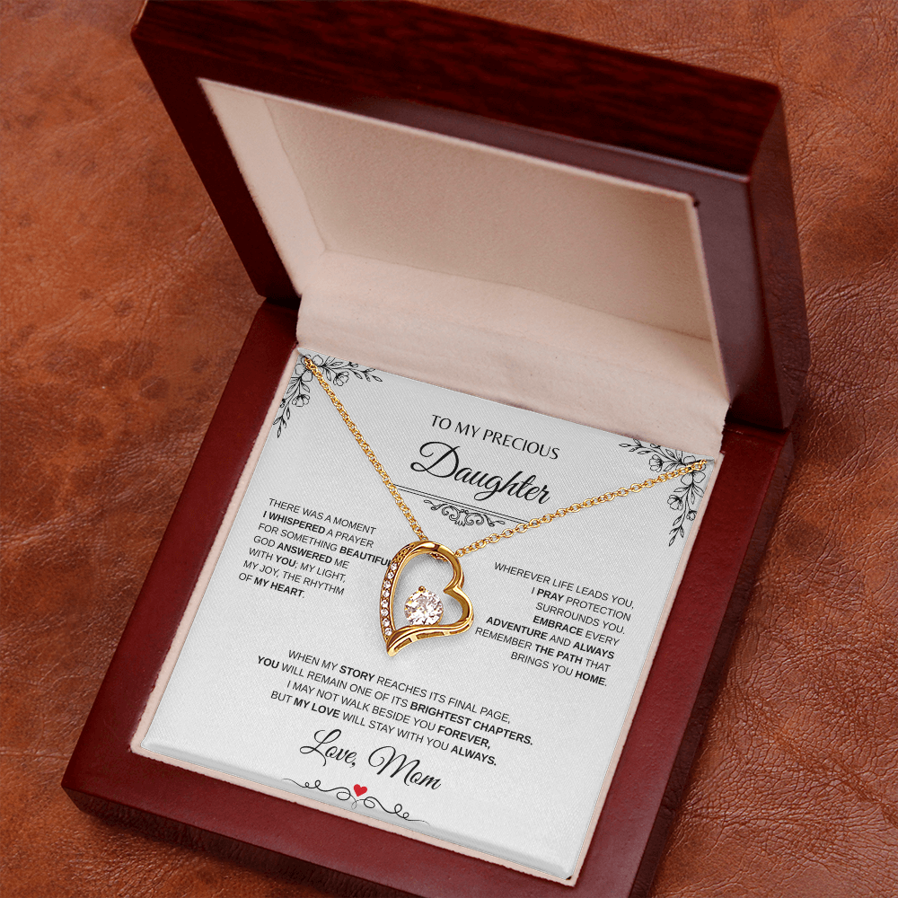 To My Precious Daughter Forever Love Necklace From Mom