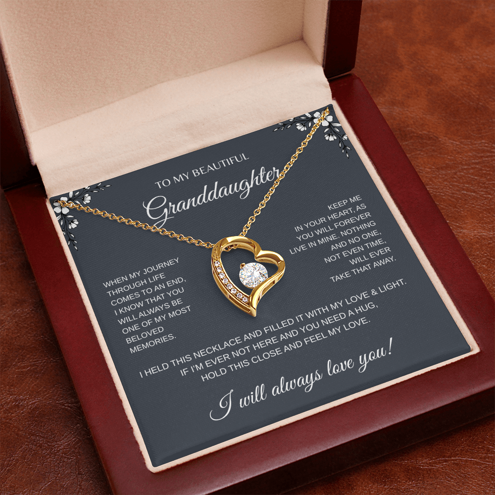 To My Beautiful Granddaughter Forever Love Necklace
