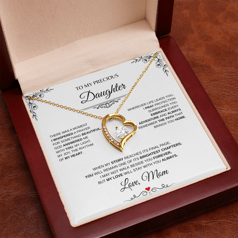 To My Precious Daughter Forever Love Necklace From Mom