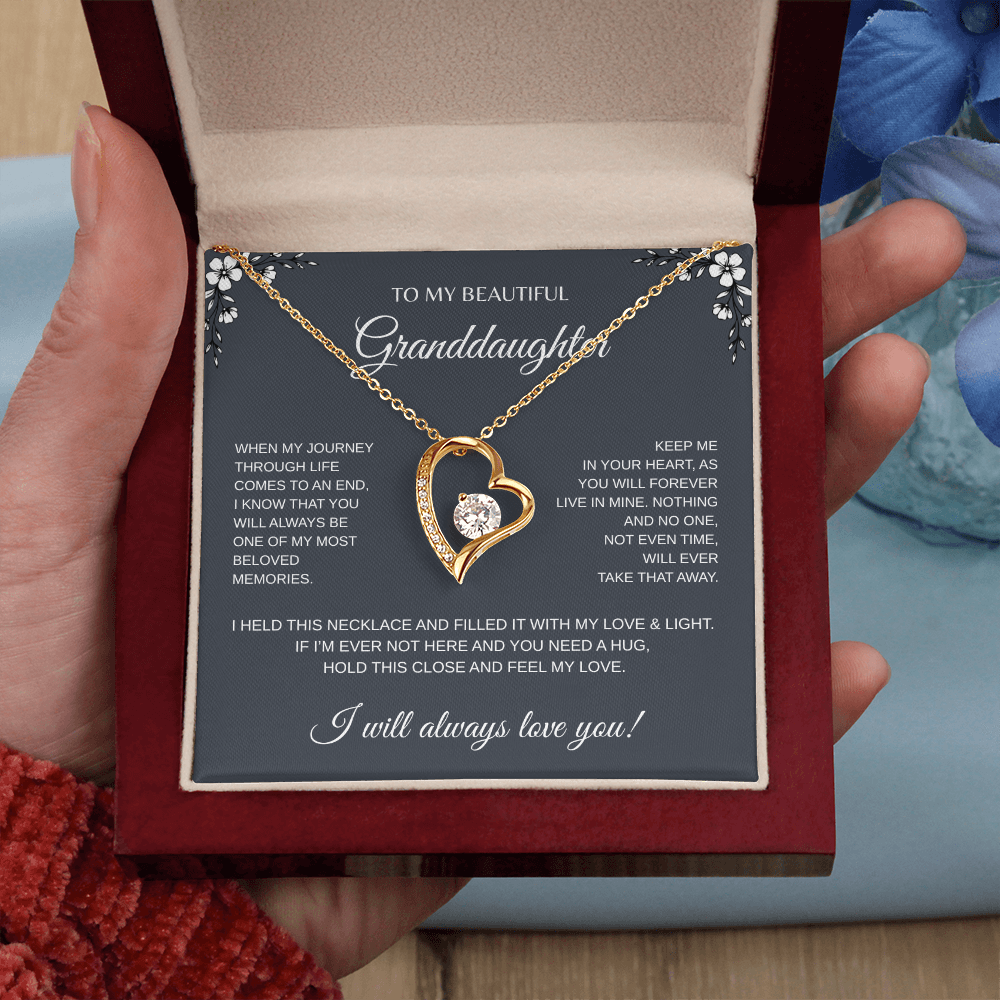 To My Beautiful Granddaughter Forever Love Necklace
