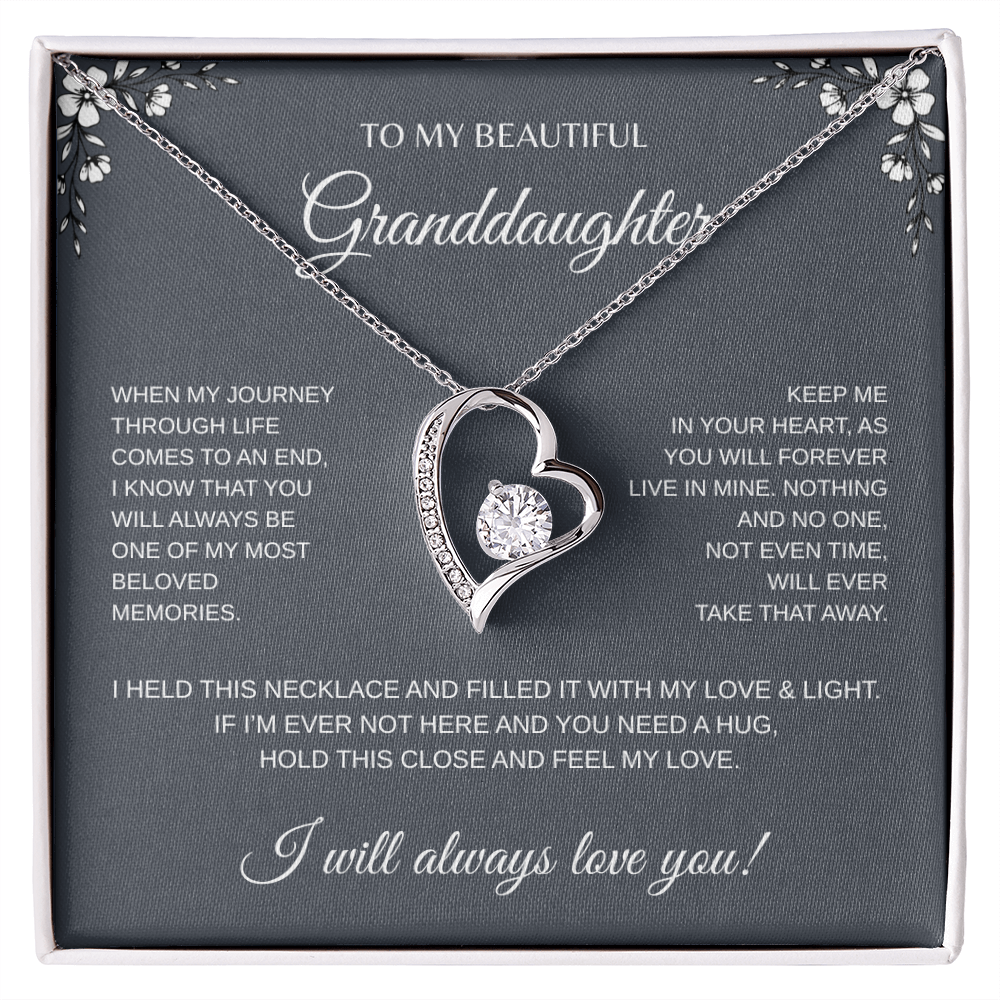 To My Beautiful Granddaughter Forever Love Necklace