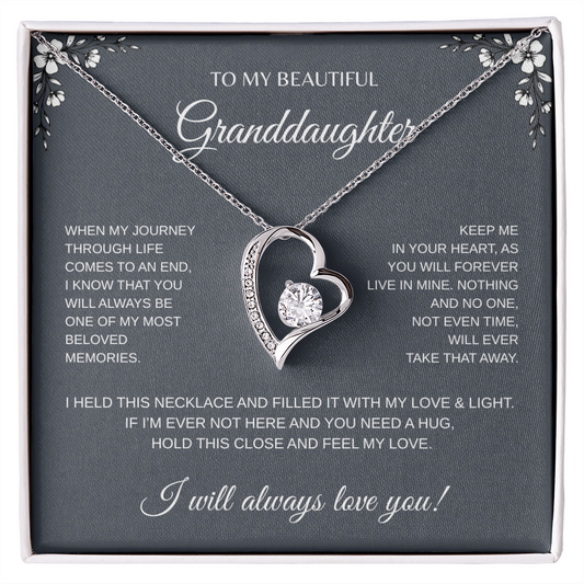 To My Beautiful Granddaughter Forever Love Necklace