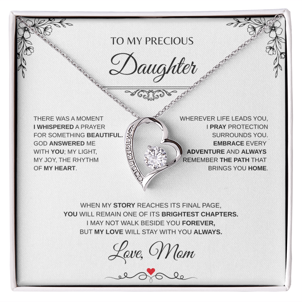 To My Precious Daughter Forever Love Necklace From Mom