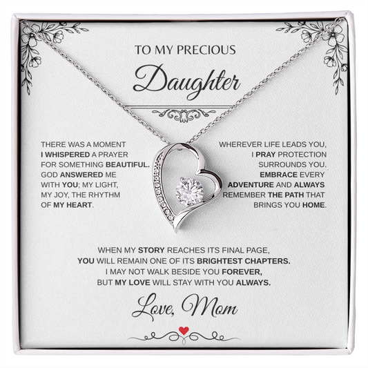 To My Precious Daughter Forever Love Necklace From Mom