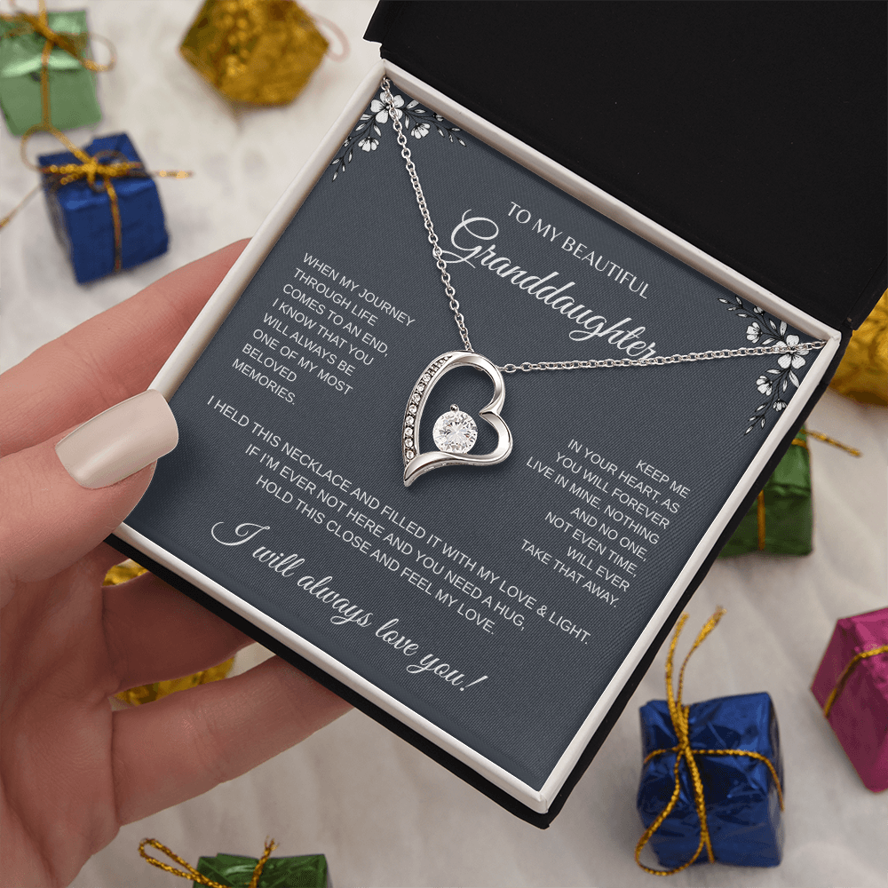 To My Beautiful Granddaughter Forever Love Necklace