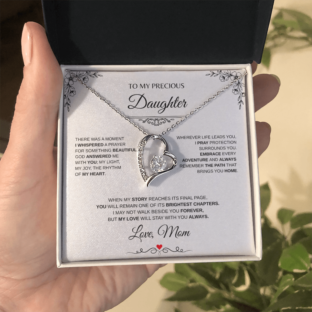 To My Precious Daughter Forever Love Necklace From Mom