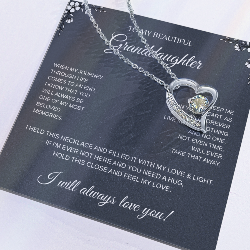 To My Beautiful Granddaughter Forever Love Necklace