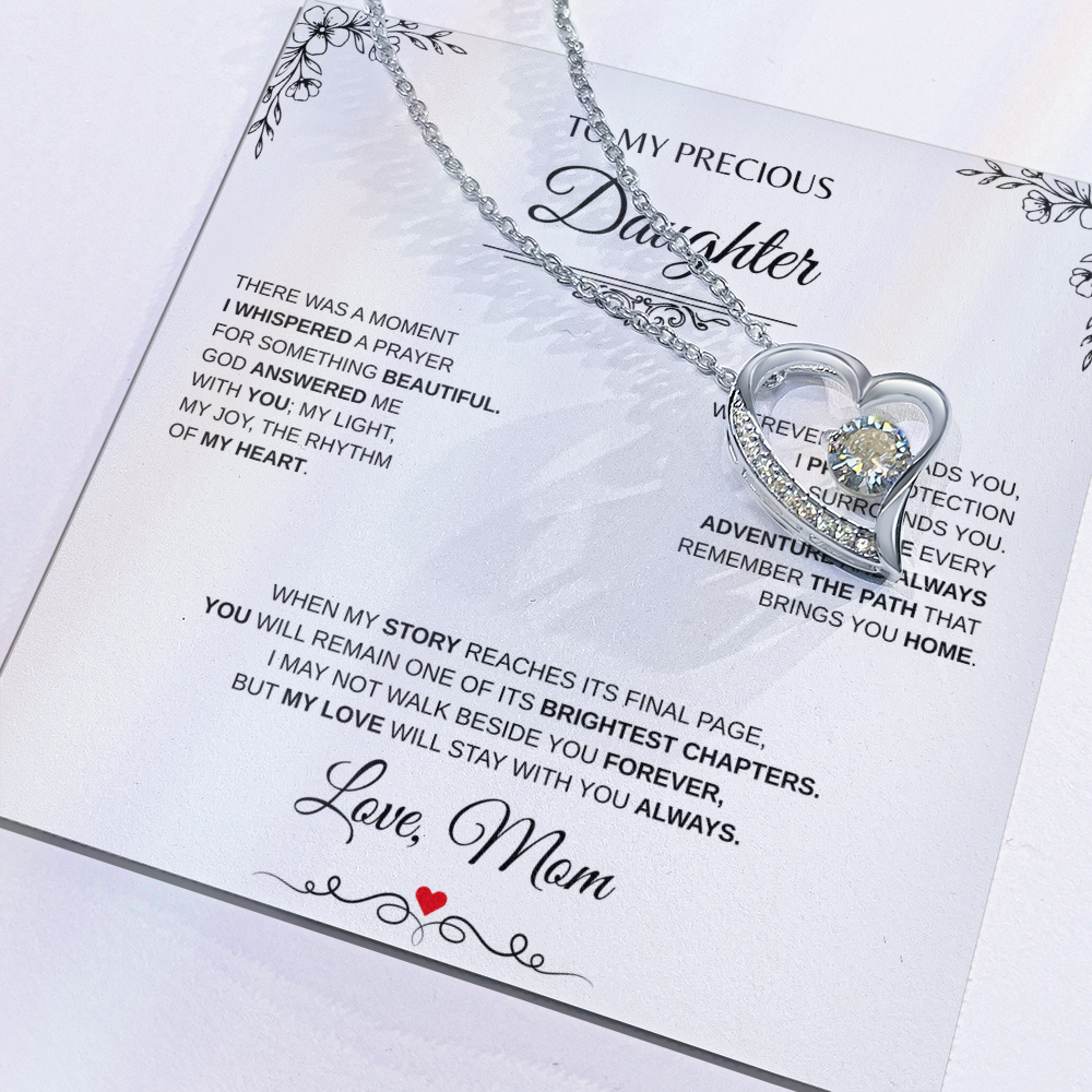 To My Precious Daughter Forever Love Necklace From Mom