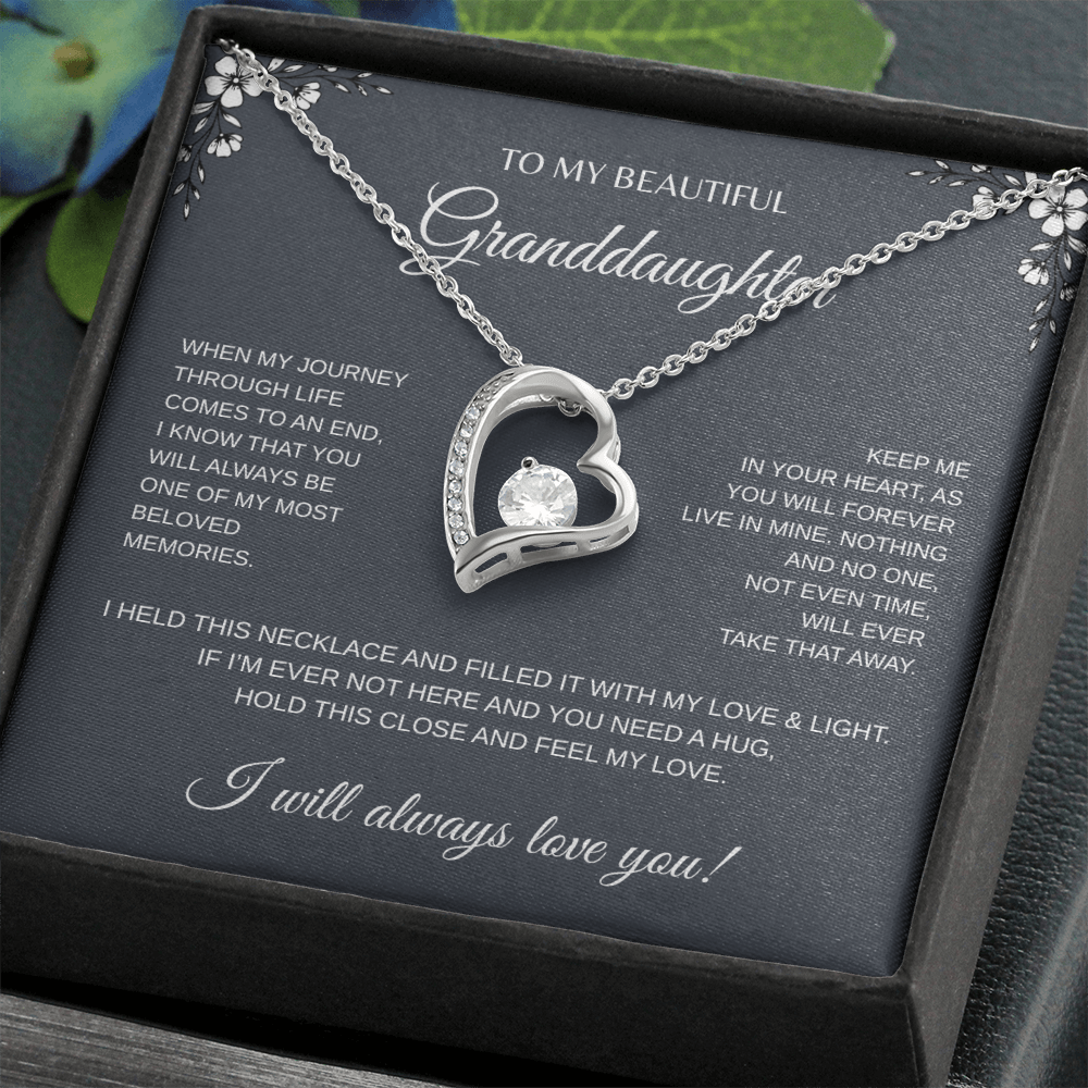 To My Beautiful Granddaughter Forever Love Necklace