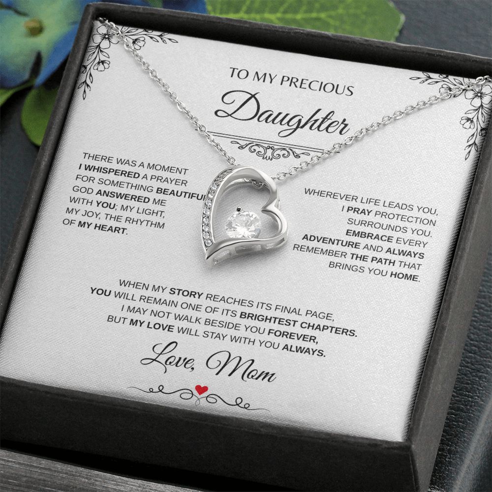 To My Precious Daughter Forever Love Necklace From Mom