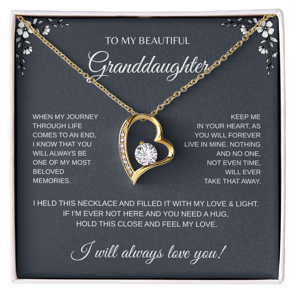 To My Beautiful Granddaughter Forever Love Necklace