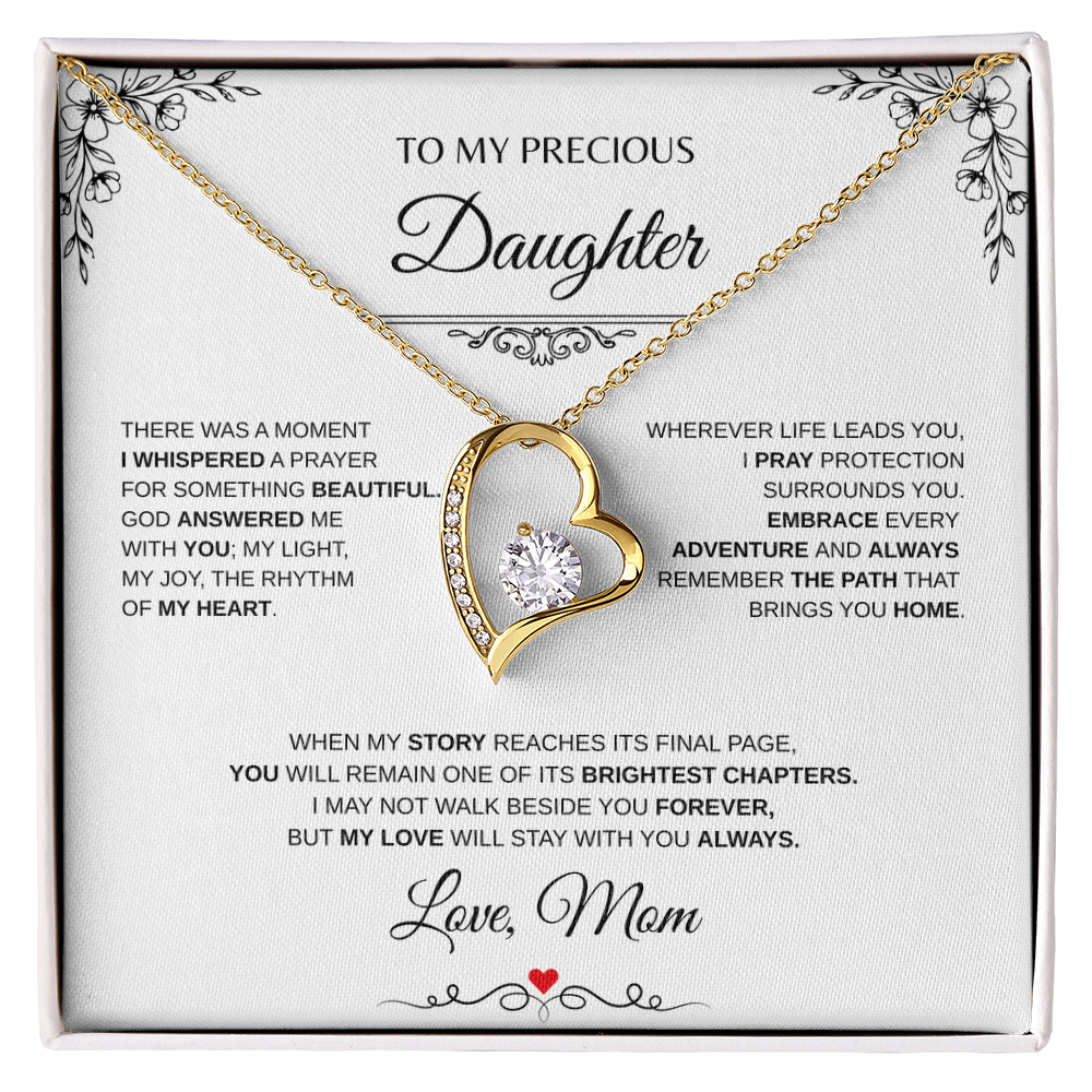 To My Precious Daughter Forever Love Necklace From Mom