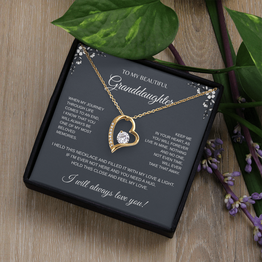 To My Beautiful Granddaughter Forever Love Necklace