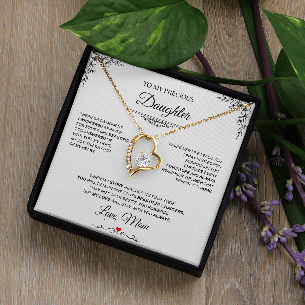 To My Precious Daughter Forever Love Necklace From Mom