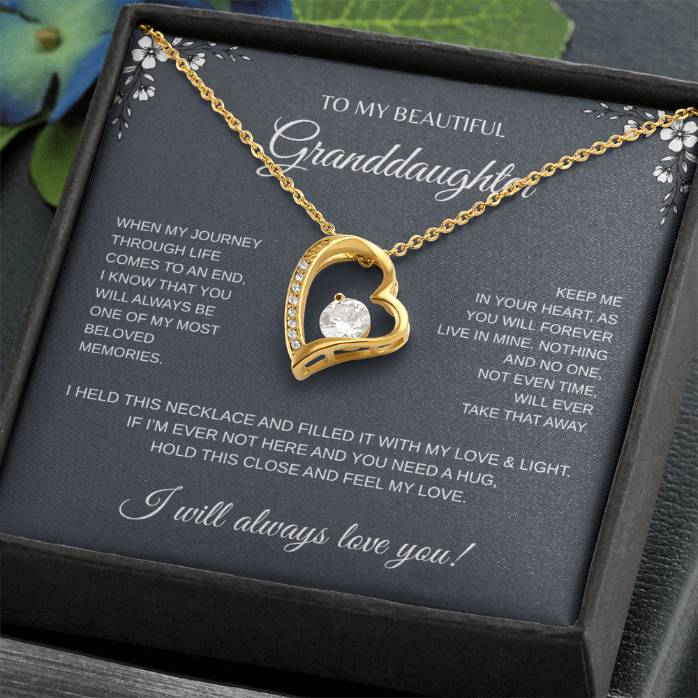 To My Beautiful Granddaughter Forever Love Necklace