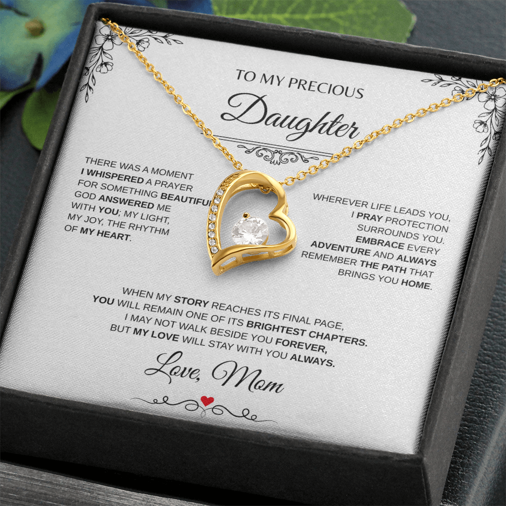 To My Precious Daughter Forever Love Necklace From Mom